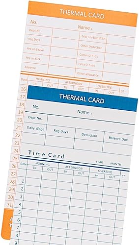 Miniatura 5 de Yescom 50 tarjetas de reloj de tiempo mensual para registrador de nómina de asistencia de empleados