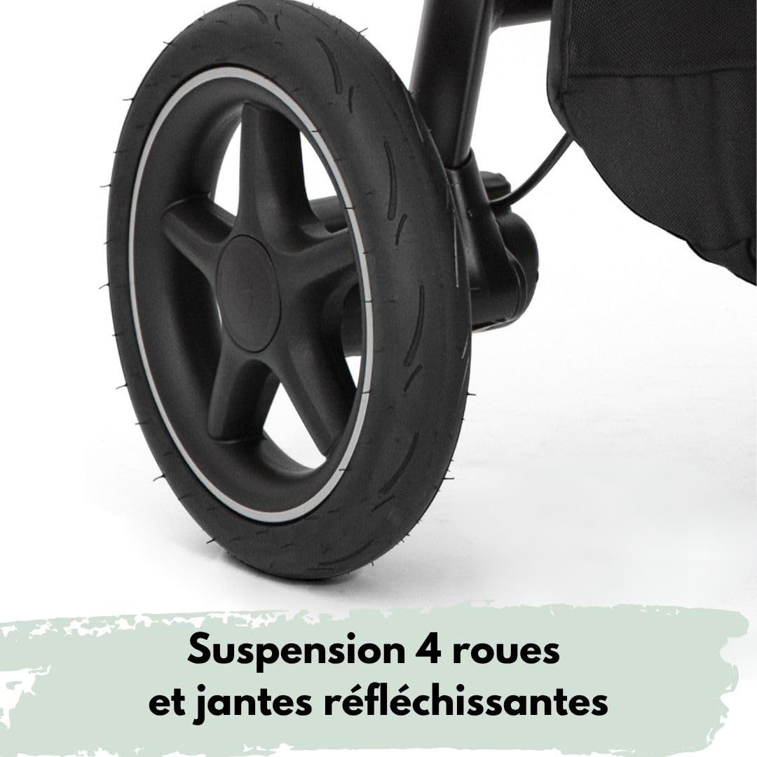 Joie Versatrax Poussette Bébé Réversible jusqu'à 22 kg - Shale | Dès la naissance, position allongée, pliage une main, inclus habillage pluie, adaptateurs et pack accessoires XXL
