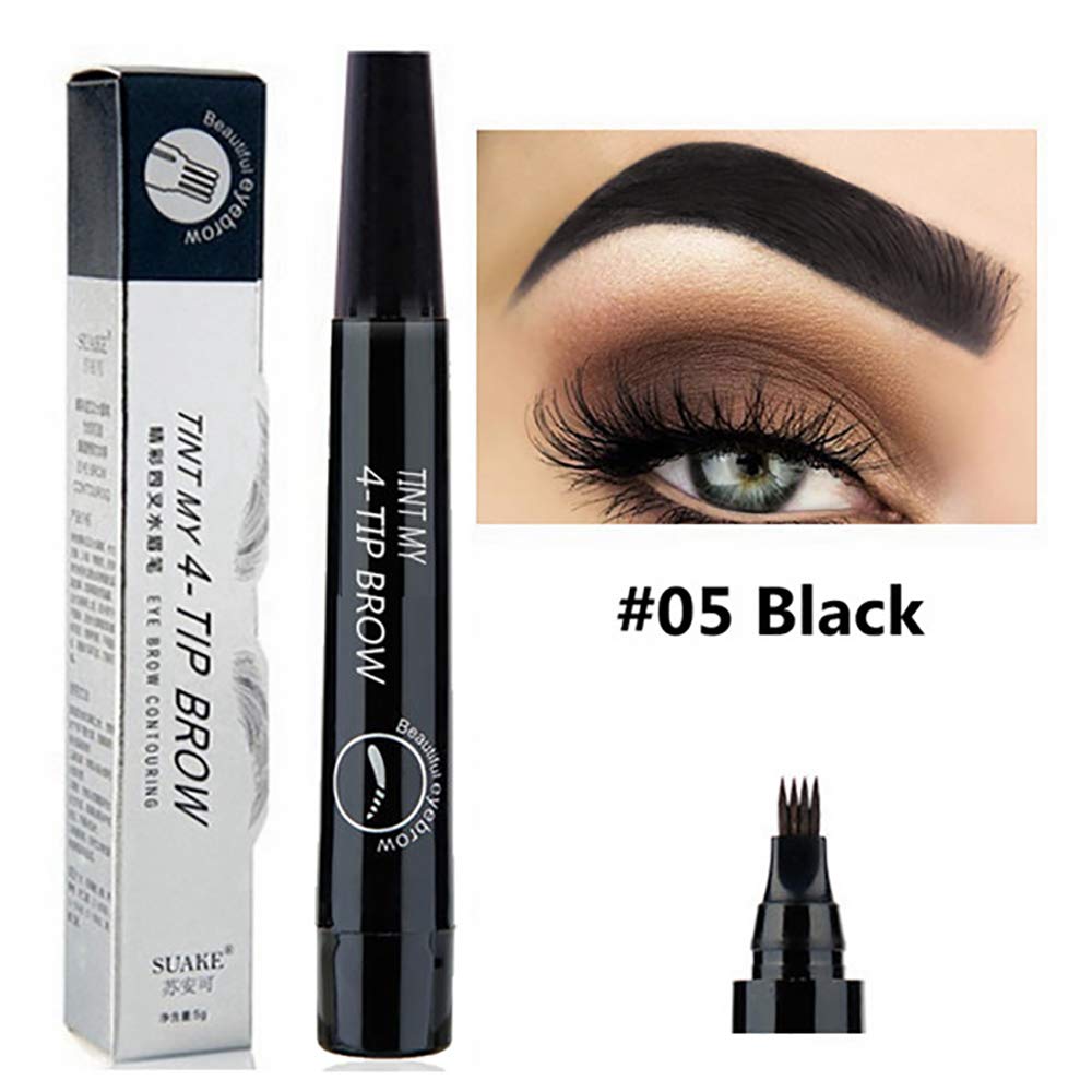 Lápiz de cejas, cejas microblading de 4 puntos, crea maquillaje duradero profesional de aspecto natural, cubre áreas escasas, pluma de cejas impermeable a diario. 6