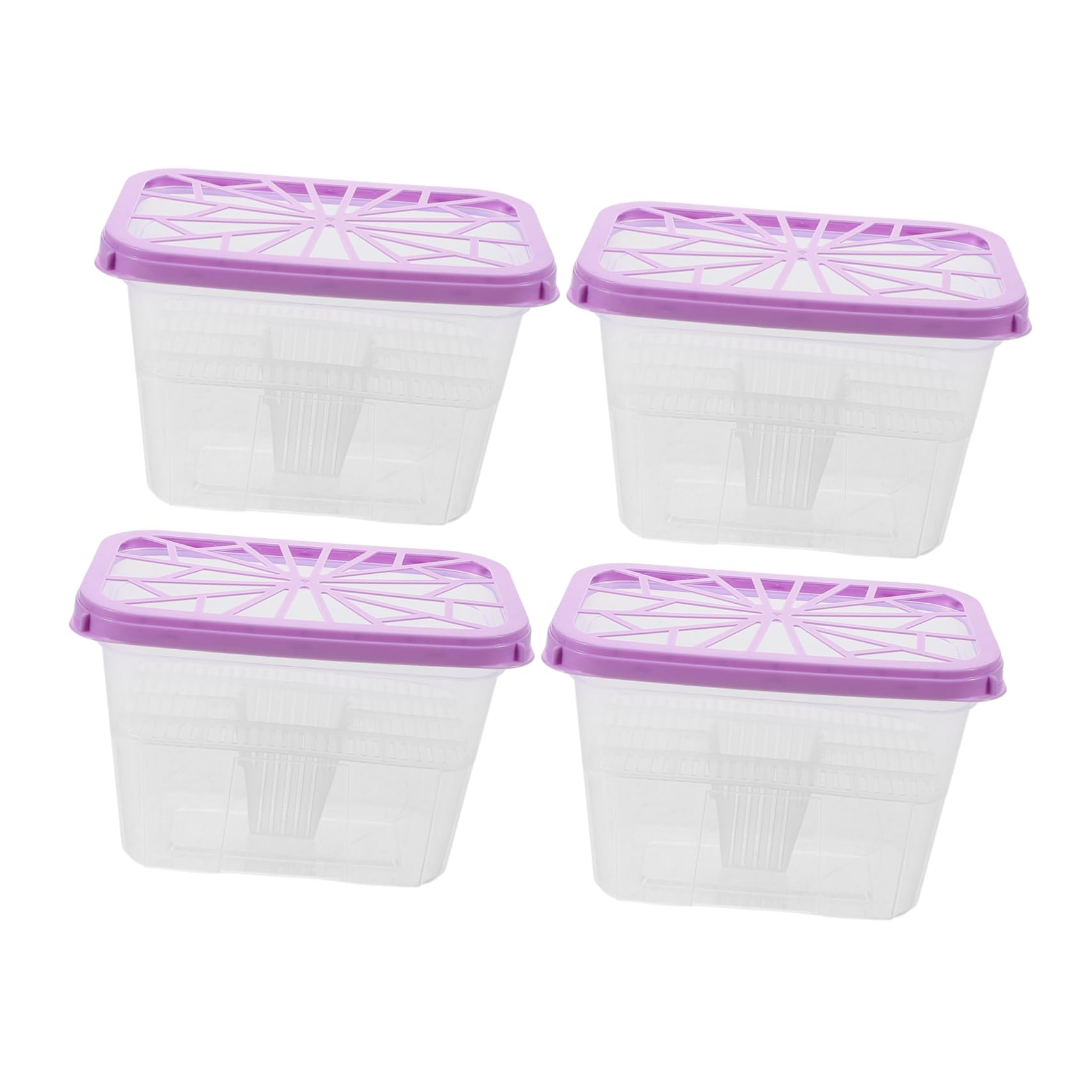 KOMBIUDA 4pcs Moisture Absorber Storage Box Compact Lightweight Plastic Container for Wardrobe and Cabinet Use High Capacity Leak Reusable Design for Indoor Spaces