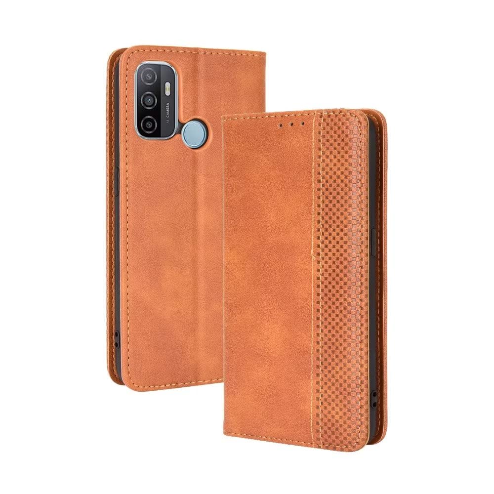 EASSGU Custodia per OPPO A53 / OPPO A53s (6.5 Inches) Flip Folio Cover Magnetica per Telefono in Pelle con 3 Slot per Schede 1 Portafoglio, Case - Oro rosa