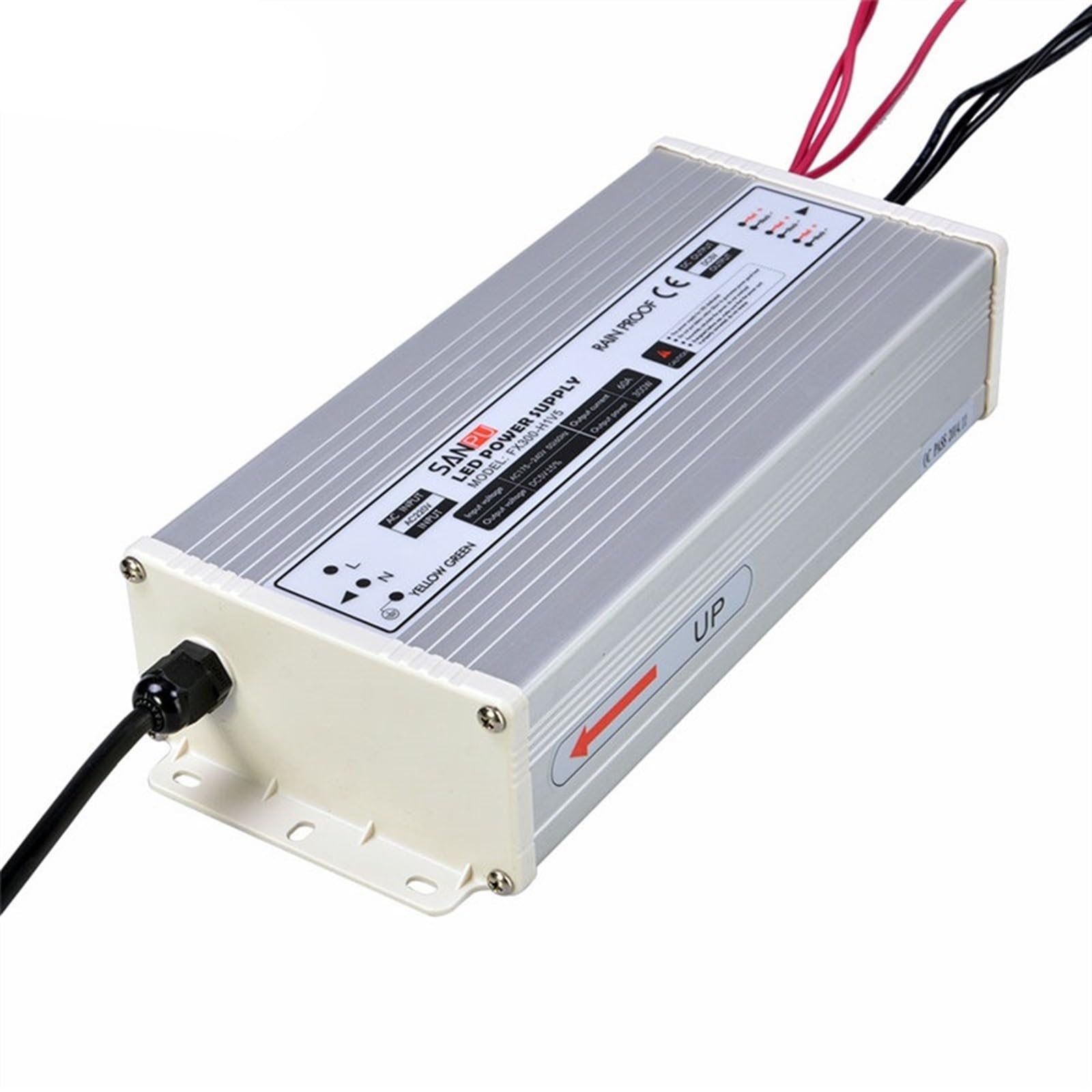 HYUJNAFZR 5V DC 300W LED Driver 220V 110V AC 60A Constant Voltage Switching Power Supply Transformer Rainproof IP63 for Display(90-135V AC)