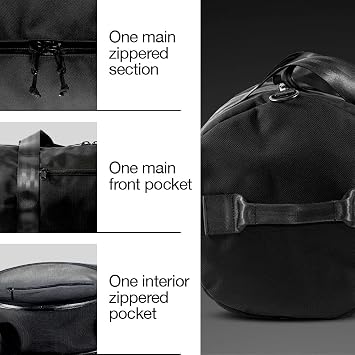 DEFY The Ultimate Overnighter Duffle Bag | Ballistic Nylon Gym/Travel Bag | 36 Liter, Large Weekender Bag, Travel Duffel Bag | Water Repellent Gym Bags For Men & Women (Black)