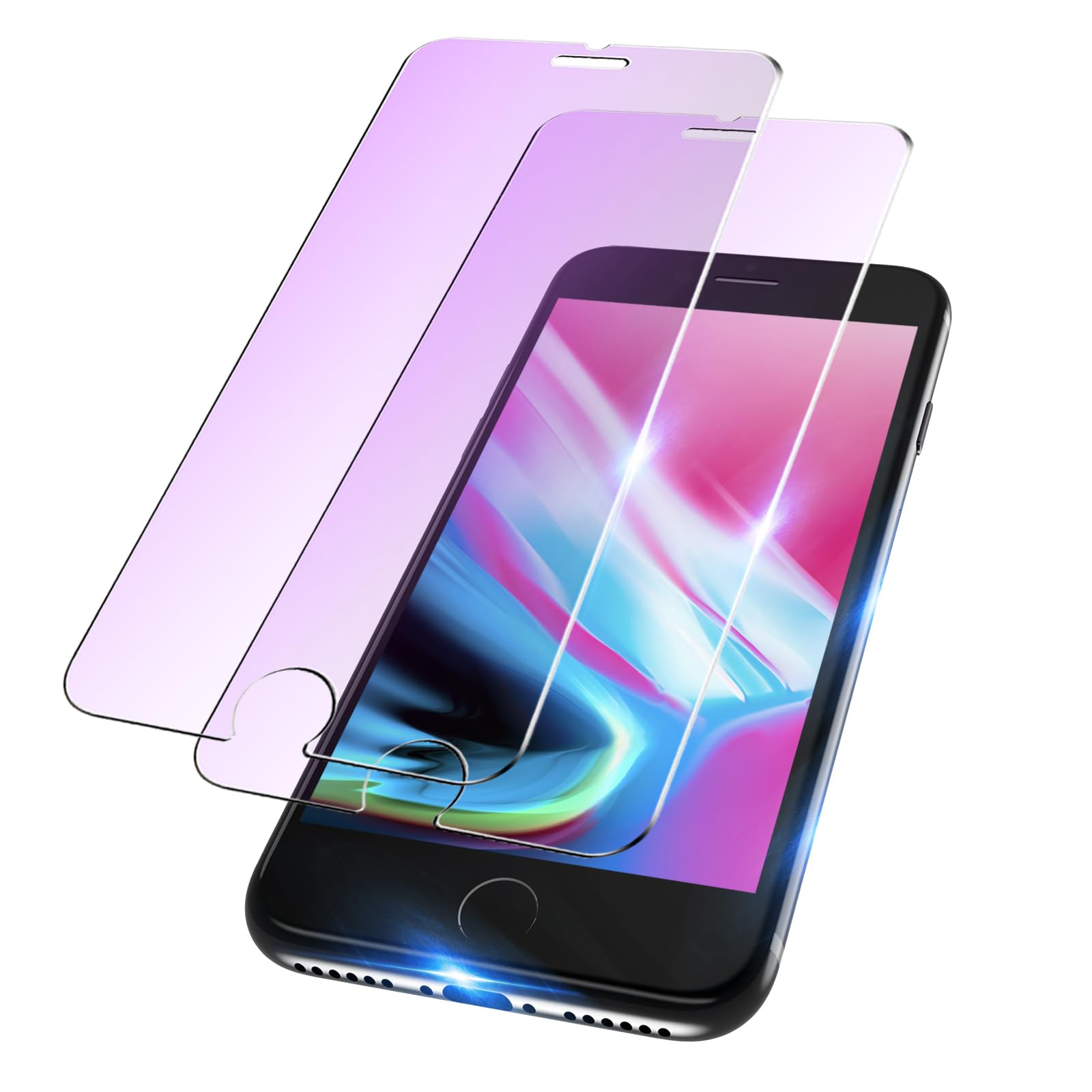 Amazon | 【ブルーライトカット】iPhoneSE2 ガラスフィルム【2枚 