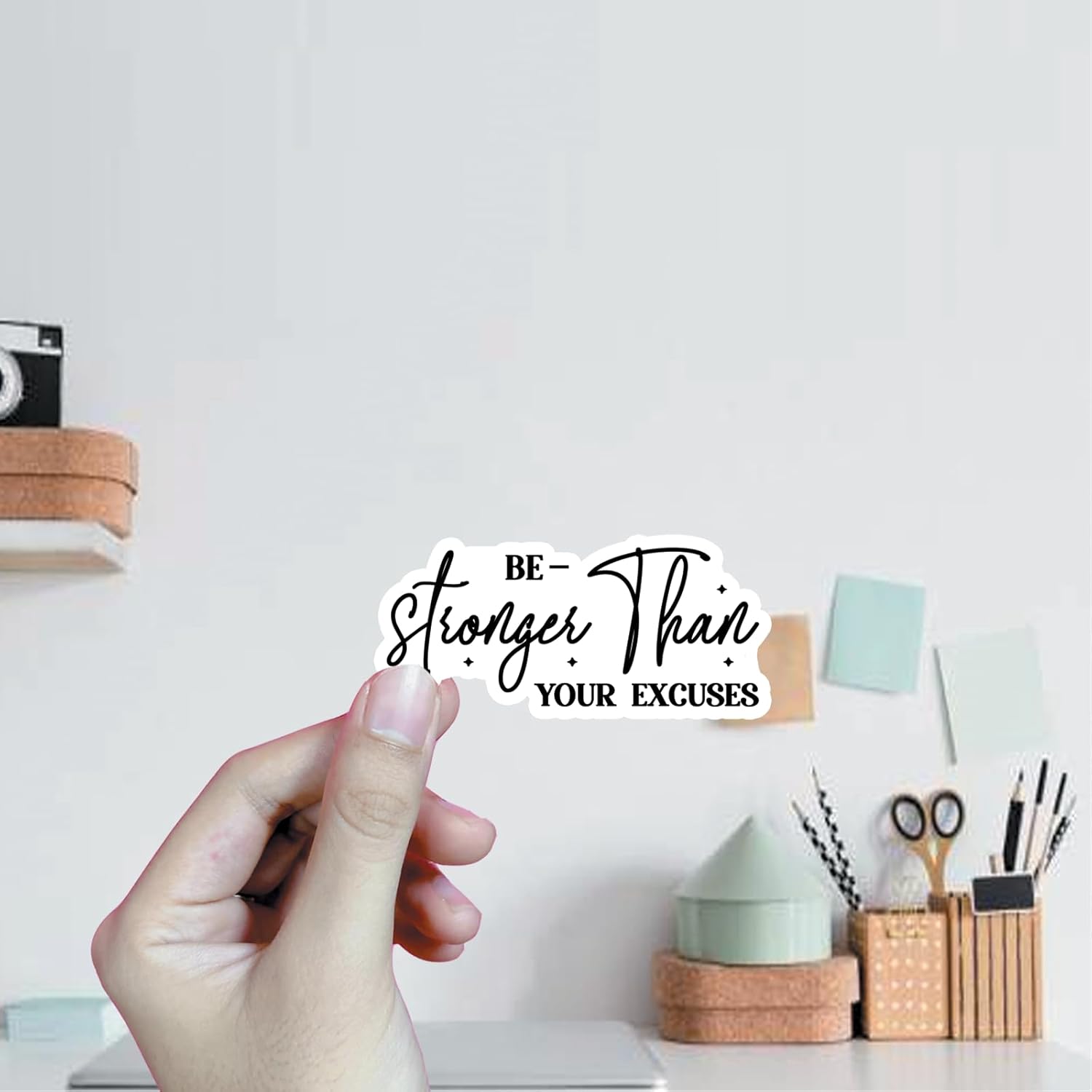 (3Pcs) Be Stronger Than Your Excuses Stickers Motivational Quotes Stickers Decal Waterproof Vinyl Stickers Adult for Laptop Kindle Car Tumbler Water Bottle Mug Phone Notebook Helmet Size 3”x1.5” - Image 2