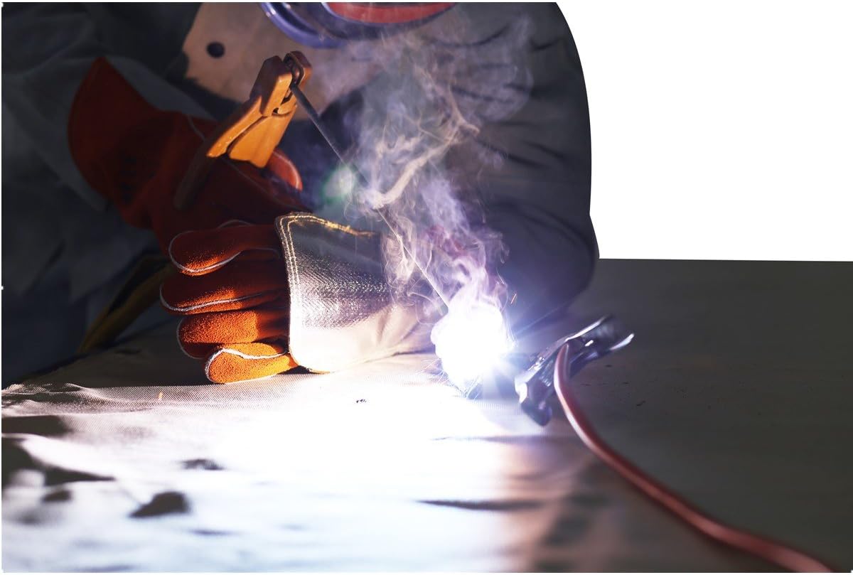 Welding Gloves' Pad High Heat Protection Pad Aluminized & Cowhide Leather Anti Flame Stitching Sparking Shield Welding Pad (2)