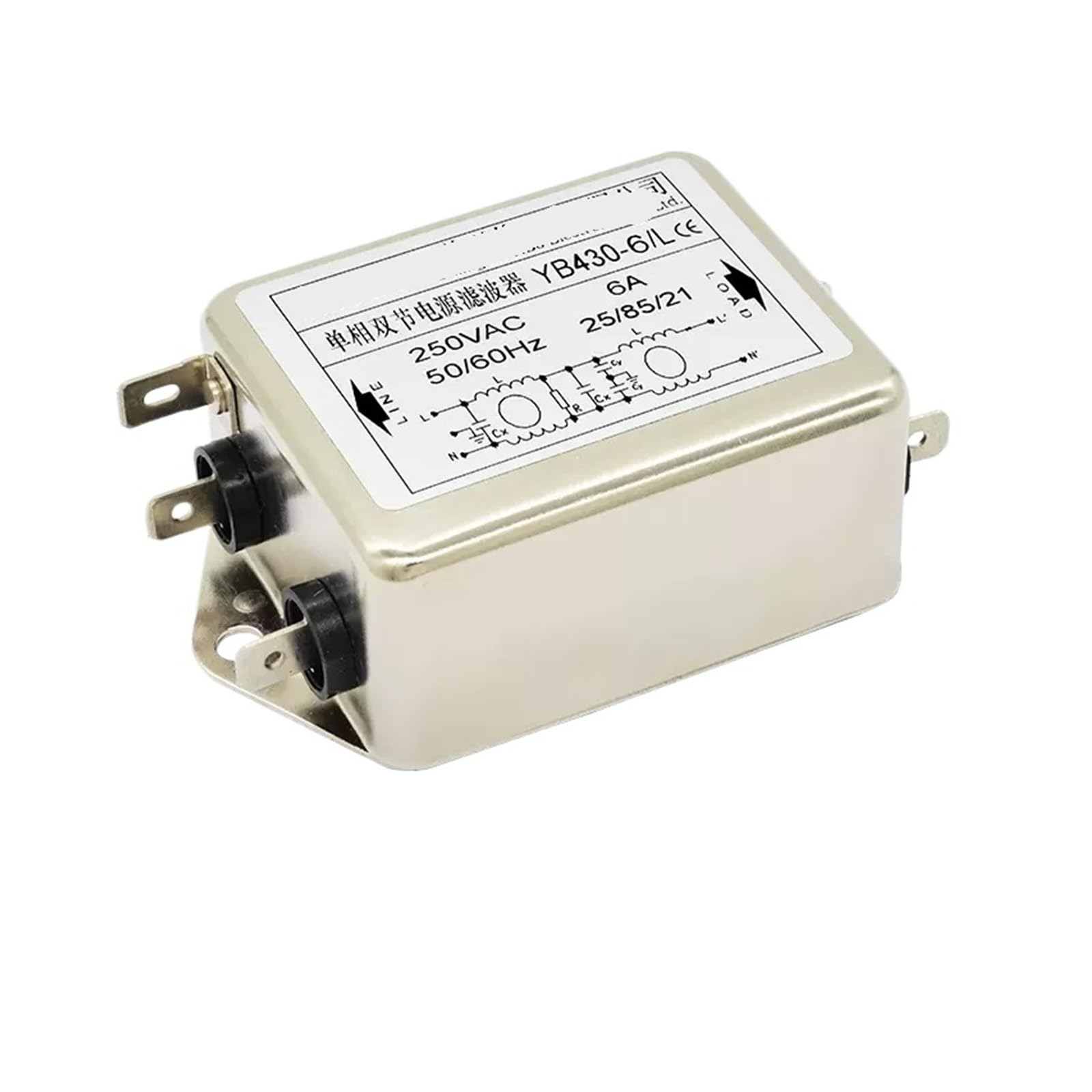 Filtre de puissance YB430-6A/L pour éliminer les parasites électriques 220V