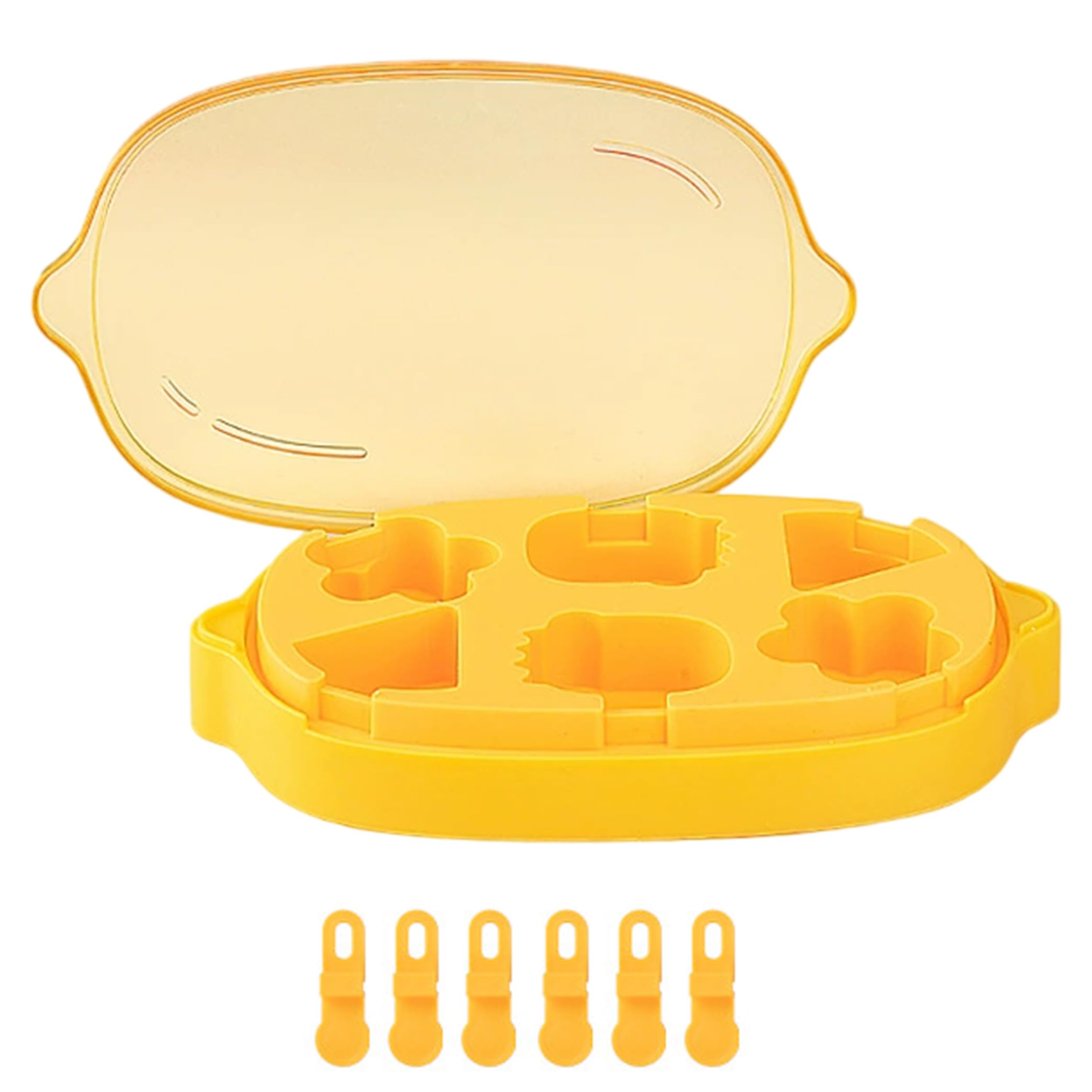 Popsicle molds for Toddlers Toddler Popsicle Mold, 6-Count Animal Molds for Toddlers, Food-Grade Silicone Fun with Reusable Sticks, Lemon Lid