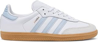 adidas Samba OG Big Kid 스니커즈, 화이트/헤일로 블루/검, 5 빅 키즈