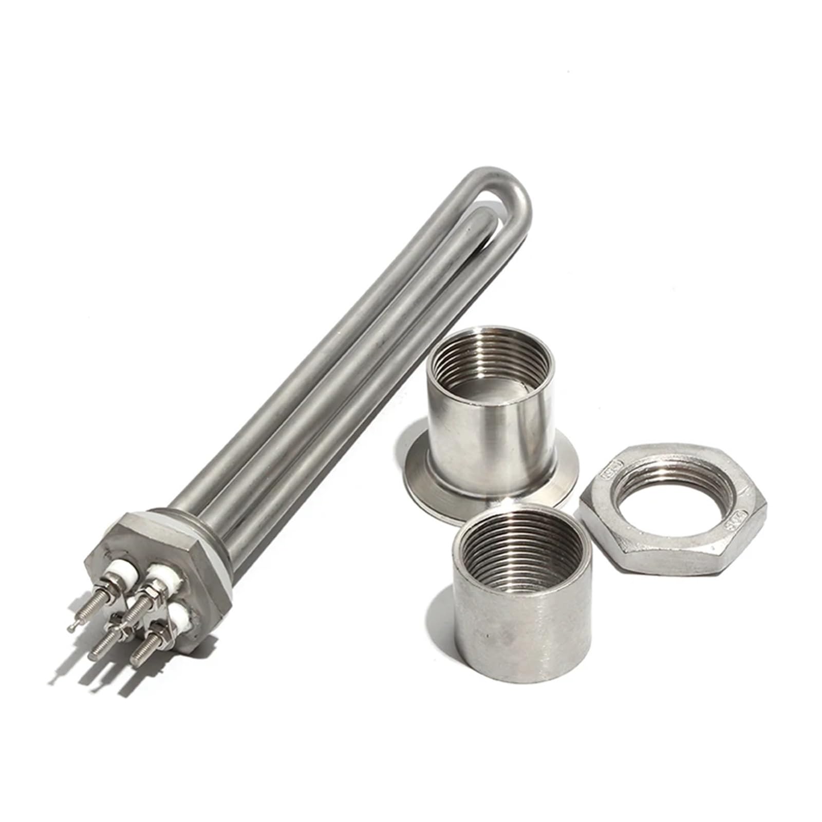 Grzałka rurowa z gwintem BSP 1 cal z akcesoriami 304 SUS Element grzewczy do podgrzewacza wody słonecznej 12 V/24 V/36 V/48 V 200 W/300 W/600 W Reality(BSP 48V,600W 200mm)