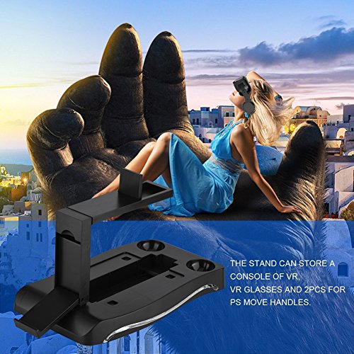 Zerone Controller Ladestation für PS4 Docking Station 4 in 1 Ständer mit 2 Gamepad Ständer für PS4 VR PS Move