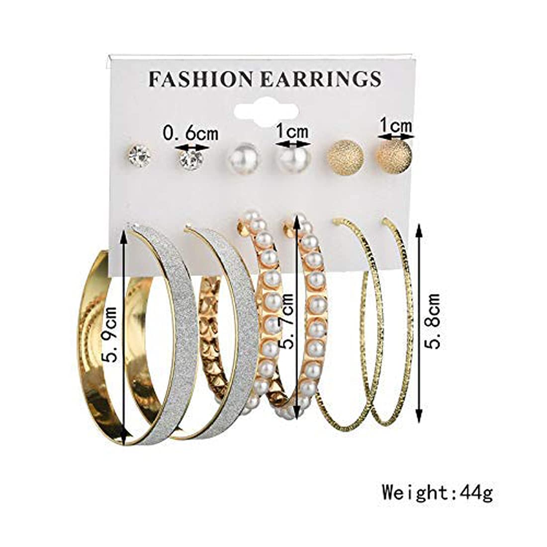 Pearl & AD Designs 6 Earrings Set