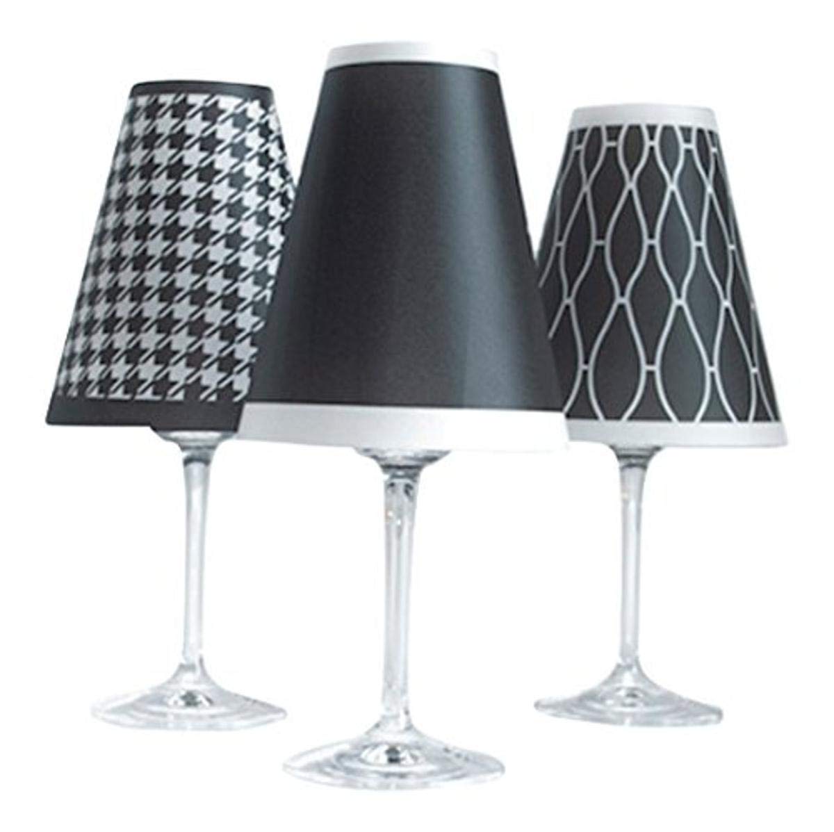 di Potter WS197 Classic Paper Red Wine Glass Shade, Black (Pack of 6)