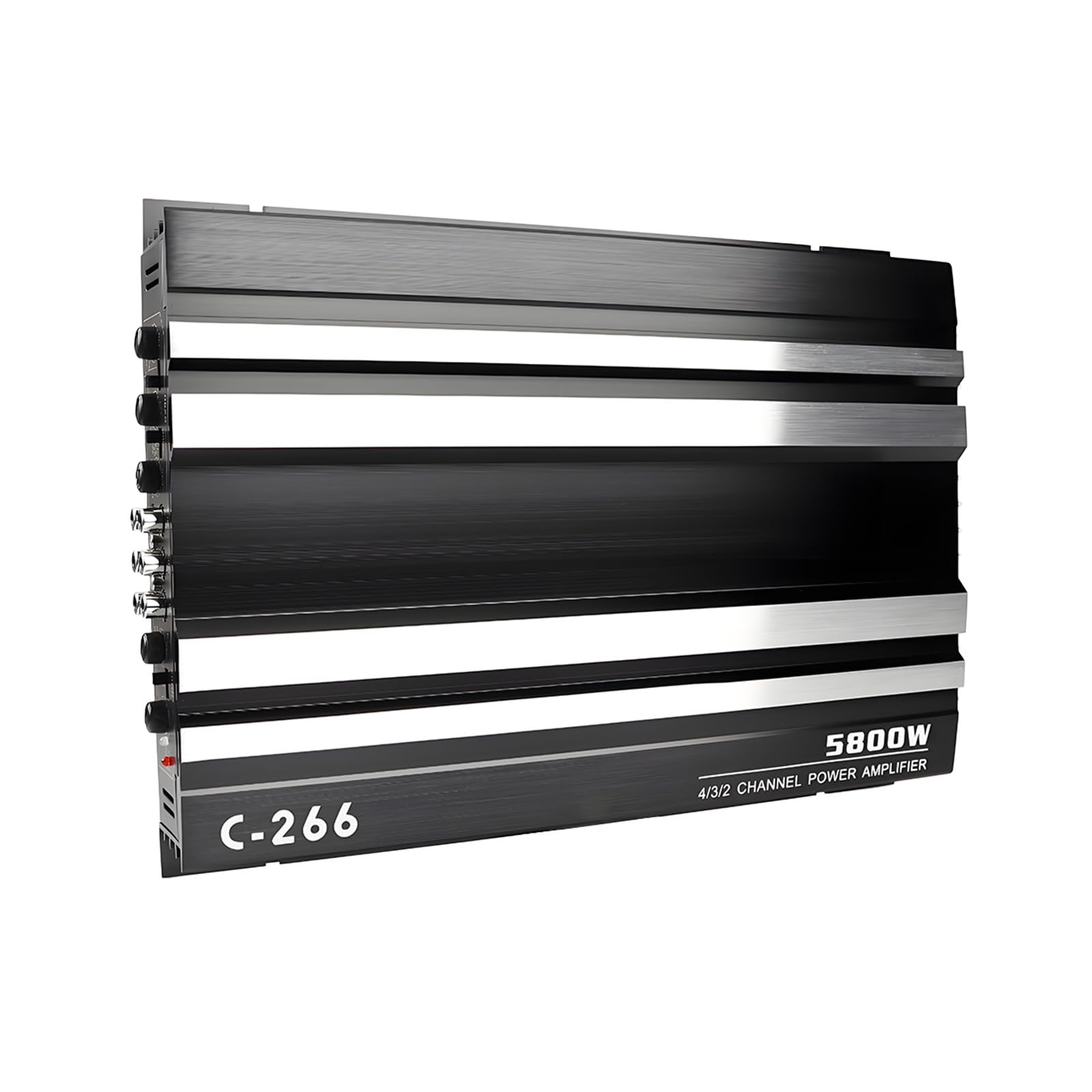Amplificateur Audio Voiture Ampli Voiture à 4 Canaux Ampli HiFi Ultra-Mince, 12V, Alliage d'aluminium, Classe A/B, Plage de Fréquence 16Hz-36KHz