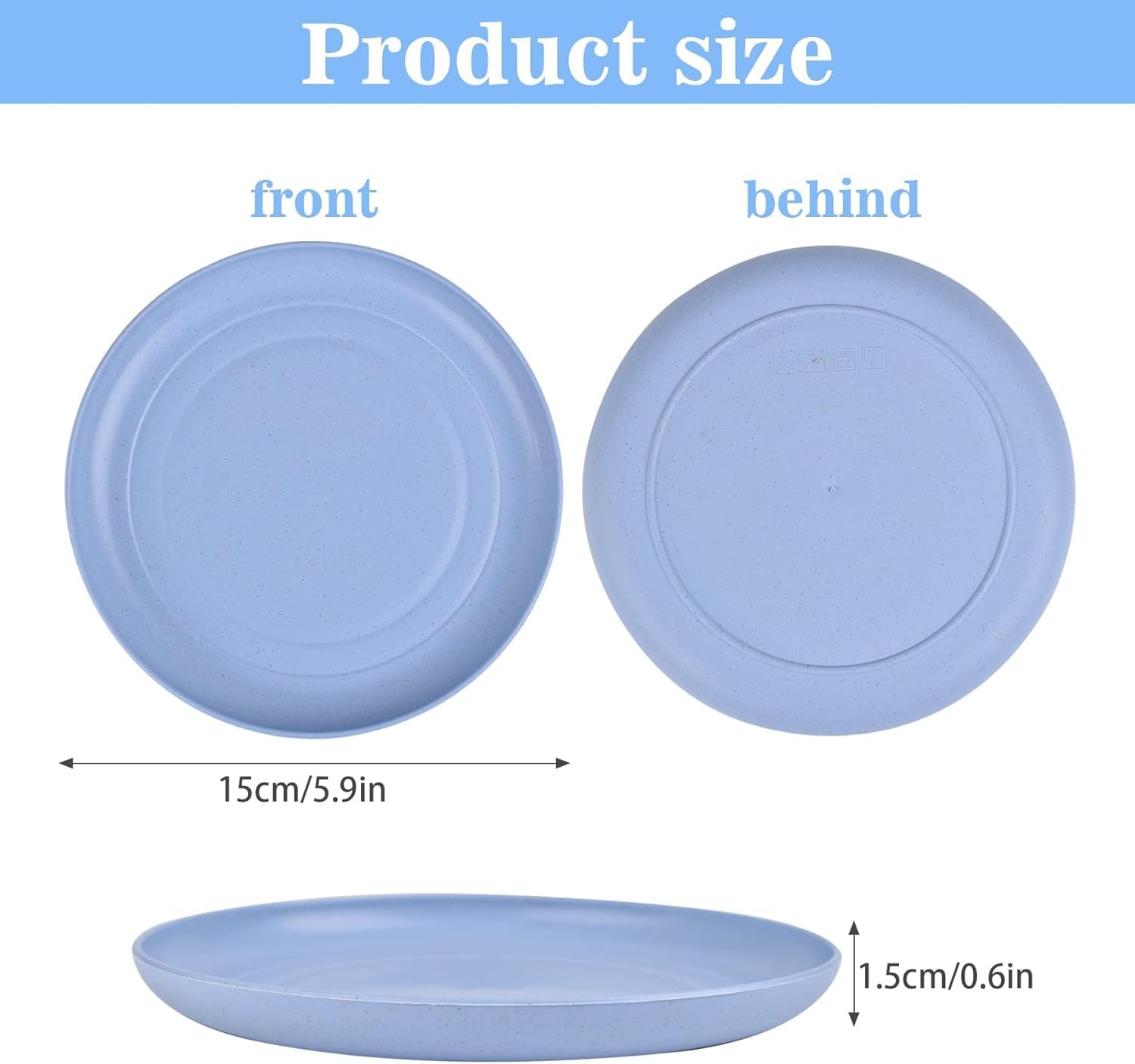 4PCS Reusable Plastic Plates, Set of Rigid Plastic Plates for Children, Camping, Picnic, Travel or Everyday Use (5.9 inches) image 2