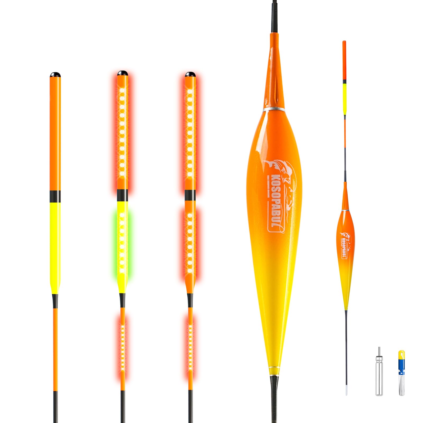 Sovietiep Fishing Bobbers, Fishing Floats, Slip Bobbers for Fishing, Light up Bobbers Night Fishing, Day or Night Fishing Gear, LED Color-Changing Signal for Fishing, Deep Stillwater(5-12 Meters)