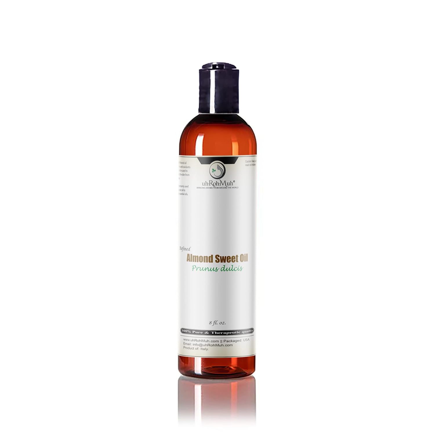 uh*Roh*Muh Refined Sweet Almond Carrier Oil | Use for massage | Dilution with essential oils || Italy - 32 fl oz (0.86 kg / 1.9 lb)