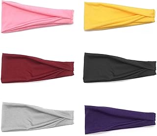 Zeayebsr Fasce per Capelli Donna Elastica Turbante Fascia Capelli Donna Fasce per Capelli da Yoga Allenamento Sportivo Fasce Traspirante per Capelli Accessorio Tinta Unita 6 pezzi (Colore chiaro)