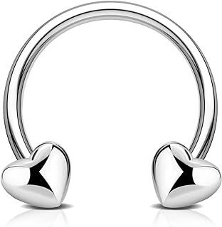 16G Septum Rings Heart Cartilage Earring Hoop 316L Stainless Steel Helix Earring Daith Earring Nose Ring Hoop Septum Piercing Jewelry for Women and Men