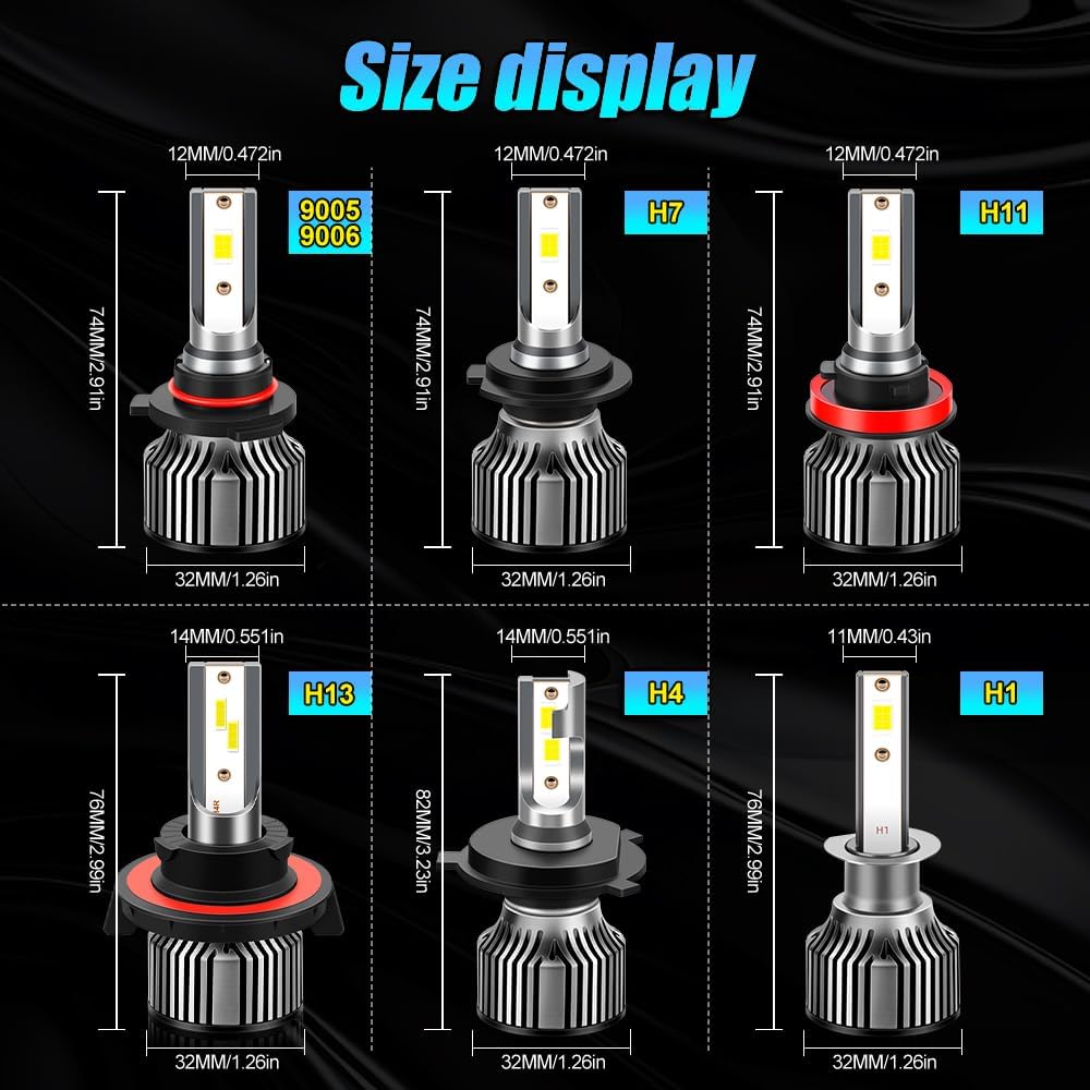 for GMC Canyon 2015 2016 2017 2018 2019 2020 2021 2022 High Low Beam Lights Combo, 6000K White Plug and Play, 25000LM 800% Brightness, 4pcs
