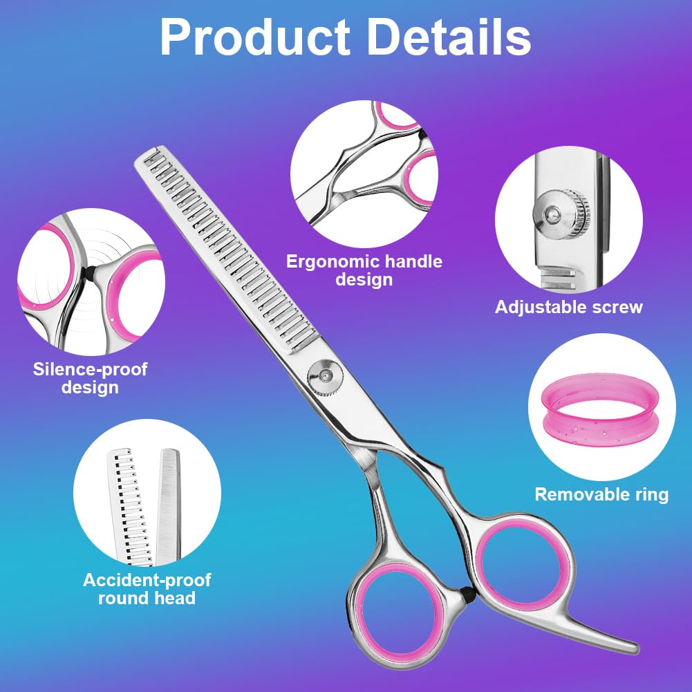 Flintronic 11Pcs Hairdressing Scissors, Professional Haircut Scissor Set, Stainless Steel Thinning Scissors - Image 3