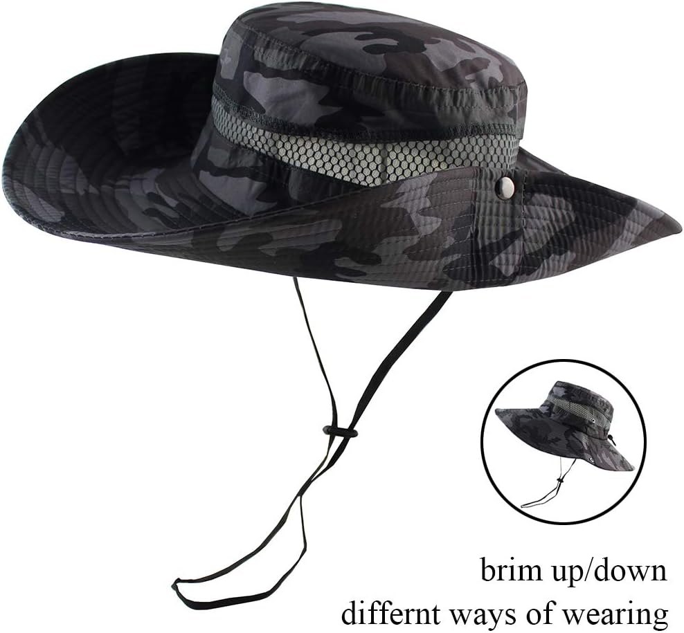 CAMOLAND Mens Fishing Hat Wide Large Brim Sun Hat with Outdoor UV Protection - Image 3