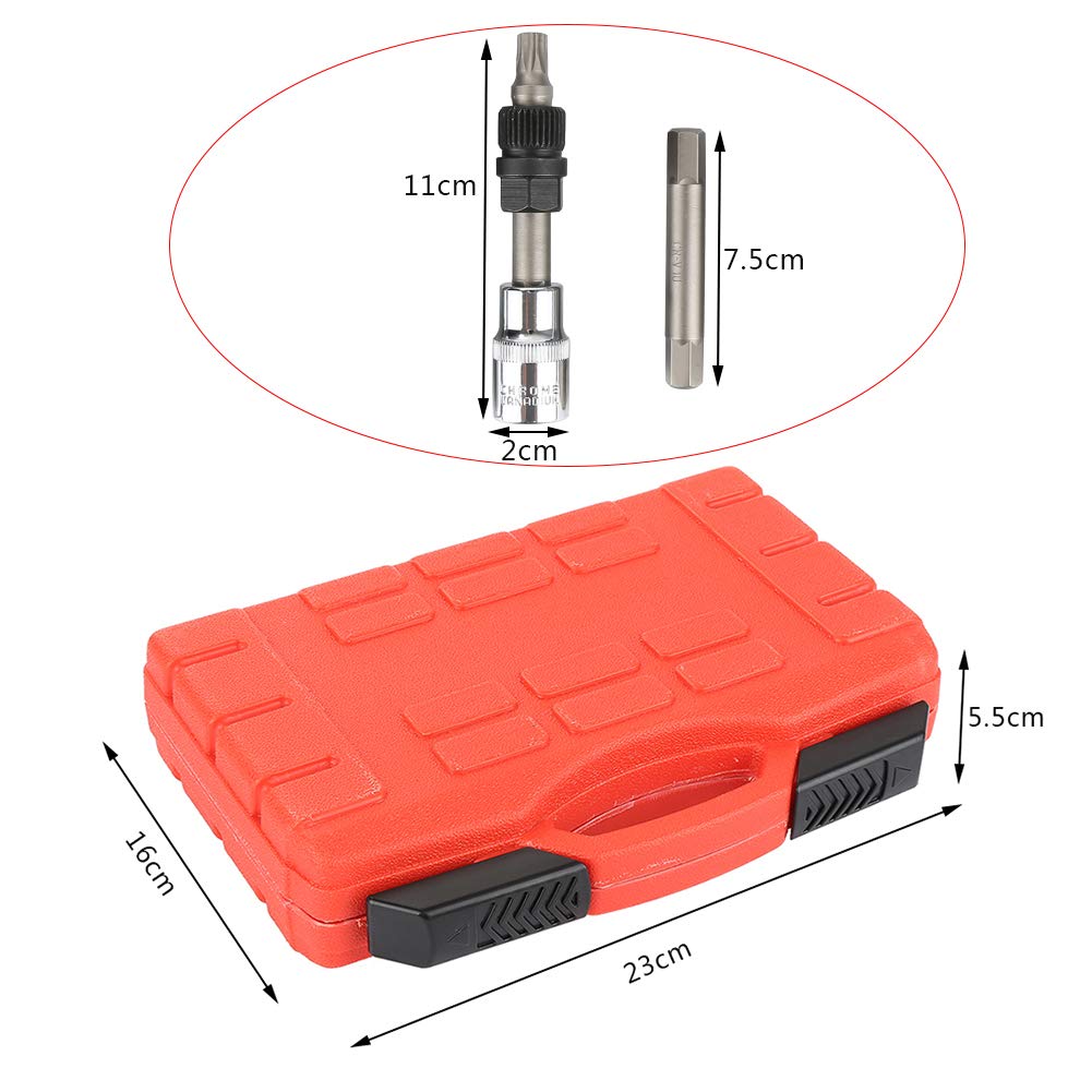 HUOLE Kit d'outils de retrait de poulie d'alternateur, outil de retrait de poulie d'alternateur, outils d'extraction de découplage de voiture 13 pièces (B)