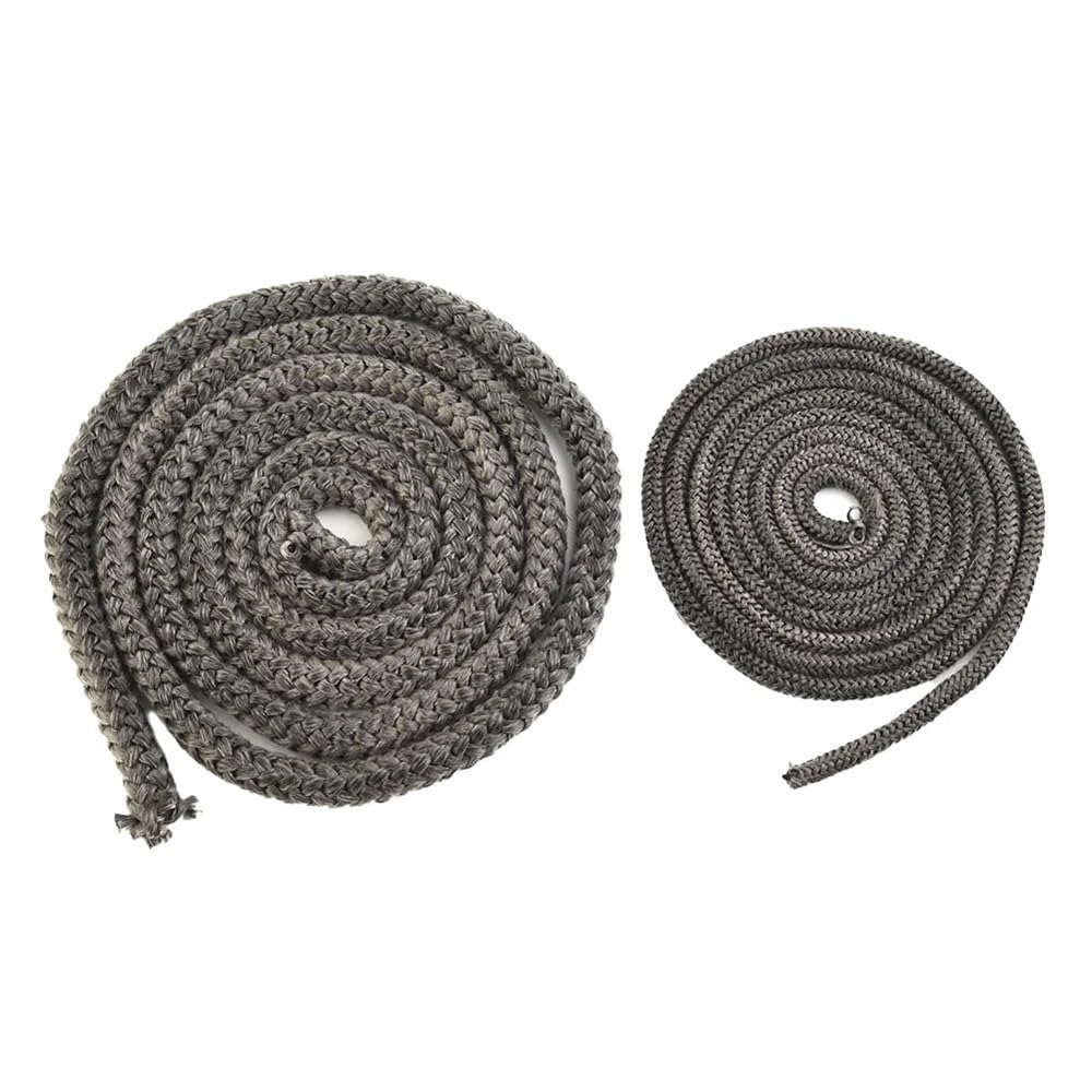 Corda in fibra di vetro per stufe, Guarnizione in corda nera in fibra di vetro 18 mm 20 2 metri intrecciata in grafite a basso attrito | 18mm