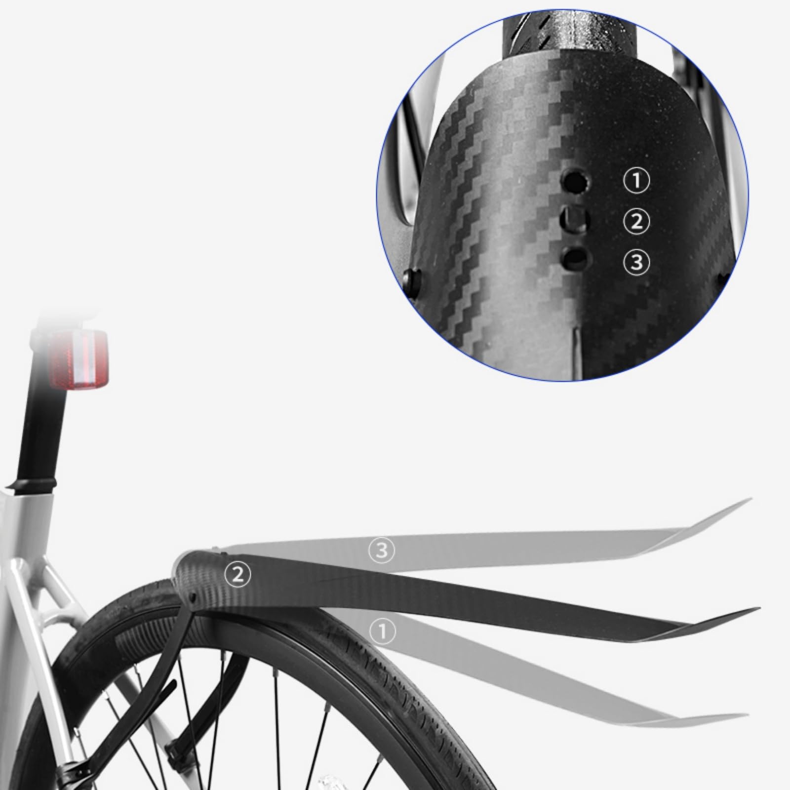 Fahrrad-Schutzblech, verstellbar, für Rennrad, Mountainbike, Fahrradreifen, hinten, Kotflügel, faltbar und leicht