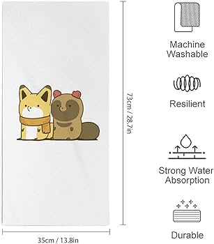 Amazon｜タオル タヌキとキツネ 吸水 フェイス 速乾 デイリー ホテル