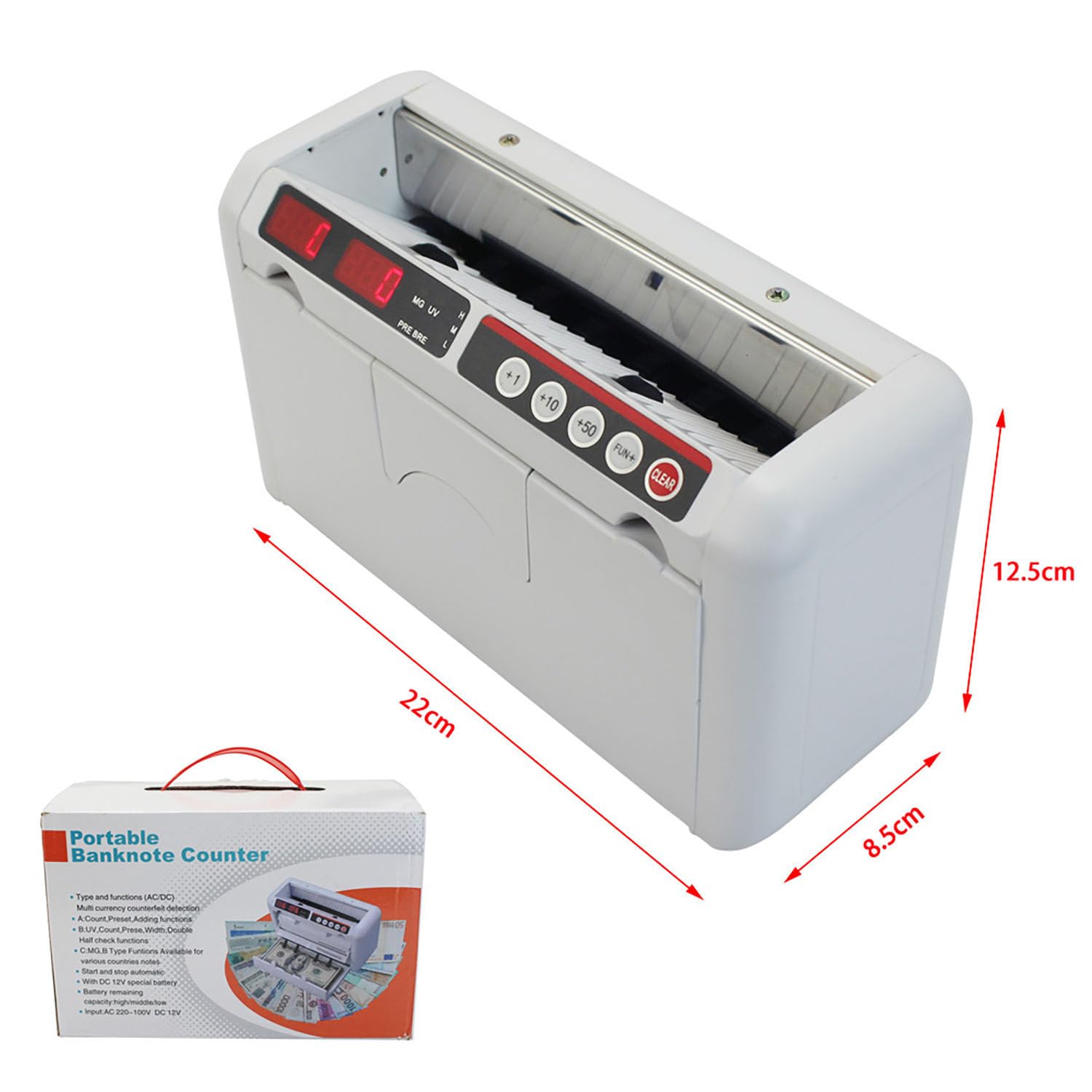 Conta Banconote Euro con Display LED,Contabanconote Professionale con Rilevatore di Banconote False,900 Banconote al Minuto Portatile Contatore di Banconote