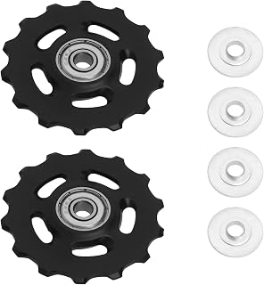 2 piezas de ciclismo Gear Wheels14T desviador de cambios guía para bicicleta de montaña bicicleta de carretera POM + fibra de nylon OD 58 mm negro Ciclismo parte accesorios