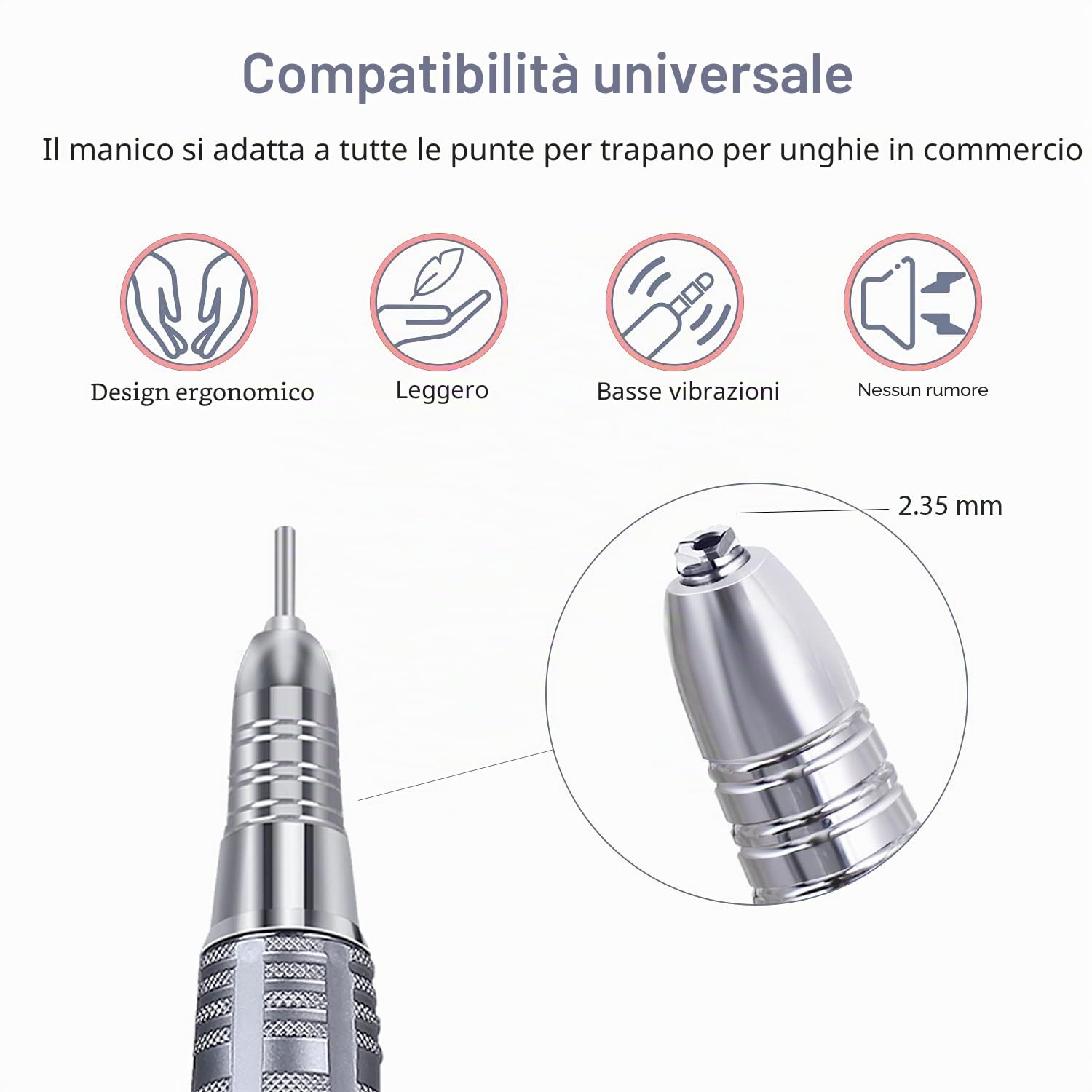 JCMASTER Fresa per unghie 35000 U al minuto con 10 punte Unghie gel e acriliche set professionale elettrico per la cura dei piedi unghie finte regolazione continua del touch