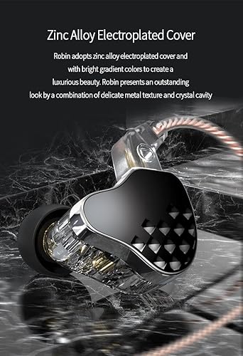 Miniatura 6 de KBEAR Robin IEM, auriculares estéreo con cable en la oreja, potente resolución 1DD+4BA híbridos HiFi de alta fidelidad, auriculares intrauditivos