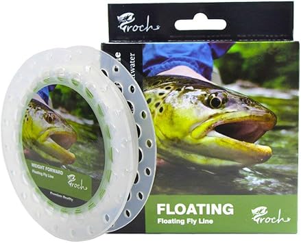 Croch Weight Forward Fly Fishing Line WF 3F 4F 5F 6F 7F 8F 100ft Moss Green + Backing Line + 9ft Leader