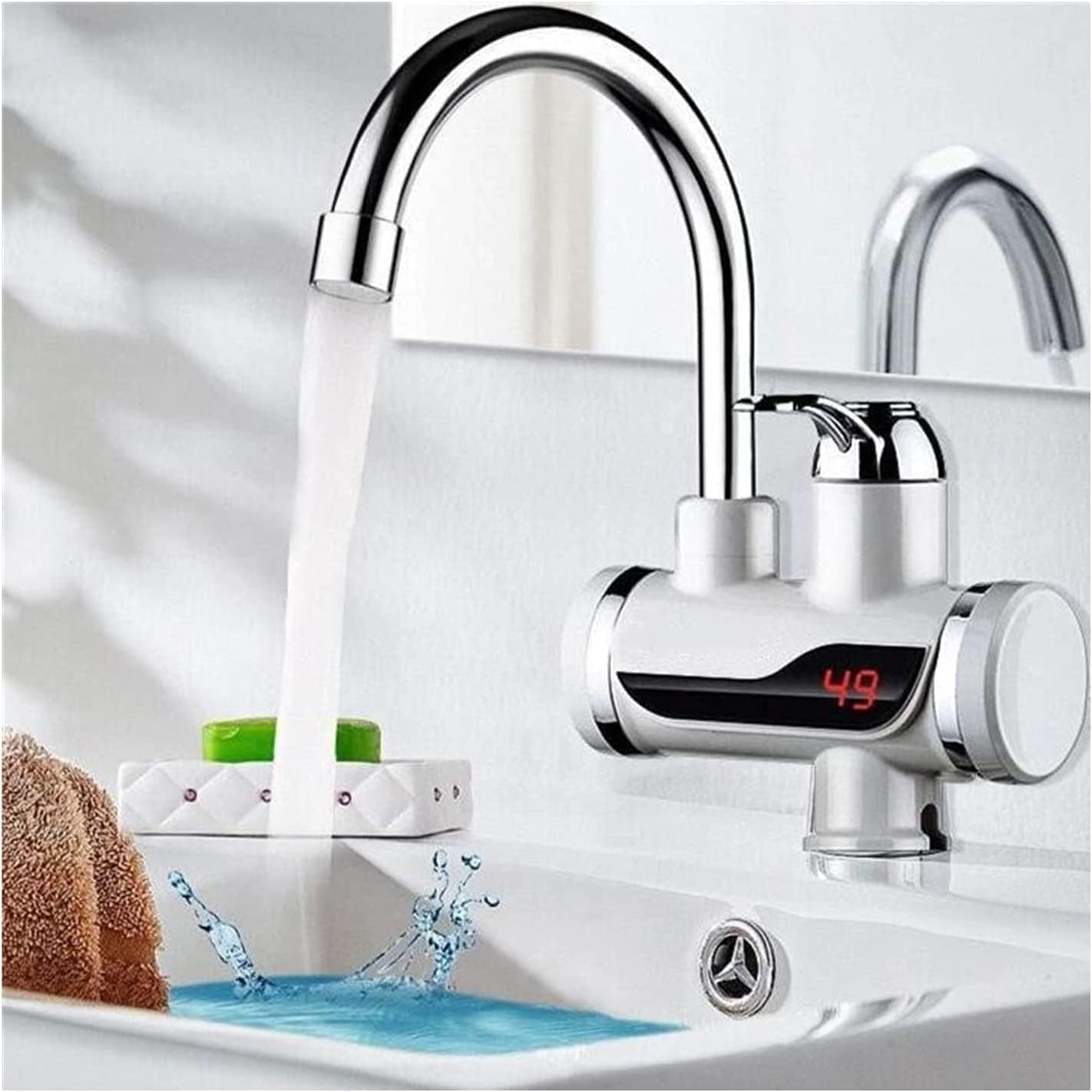 Homeybiz Electric Hot Water Dispenser Faucet Kitchen Heater Tap Instant Electric Water Heater Digital Display Instant Hot Faucet Kitchen Electric Tap (Pack of 1) Homeybiz Electric Hot Water Dispenser Faucet Kitchen Heater Tap Instant Electric Water Heater Digital Display Instant Hot Faucet Kitchen Electric Tap (Pack of 1)