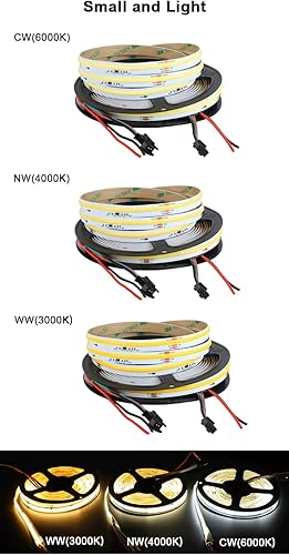 Miniatura 4 de COB FCOB - Tira de luces LED WS2811 IC direccionable con efectos de agua corriente, luces LED inteligentes, luz blanca cálida fría 3000K