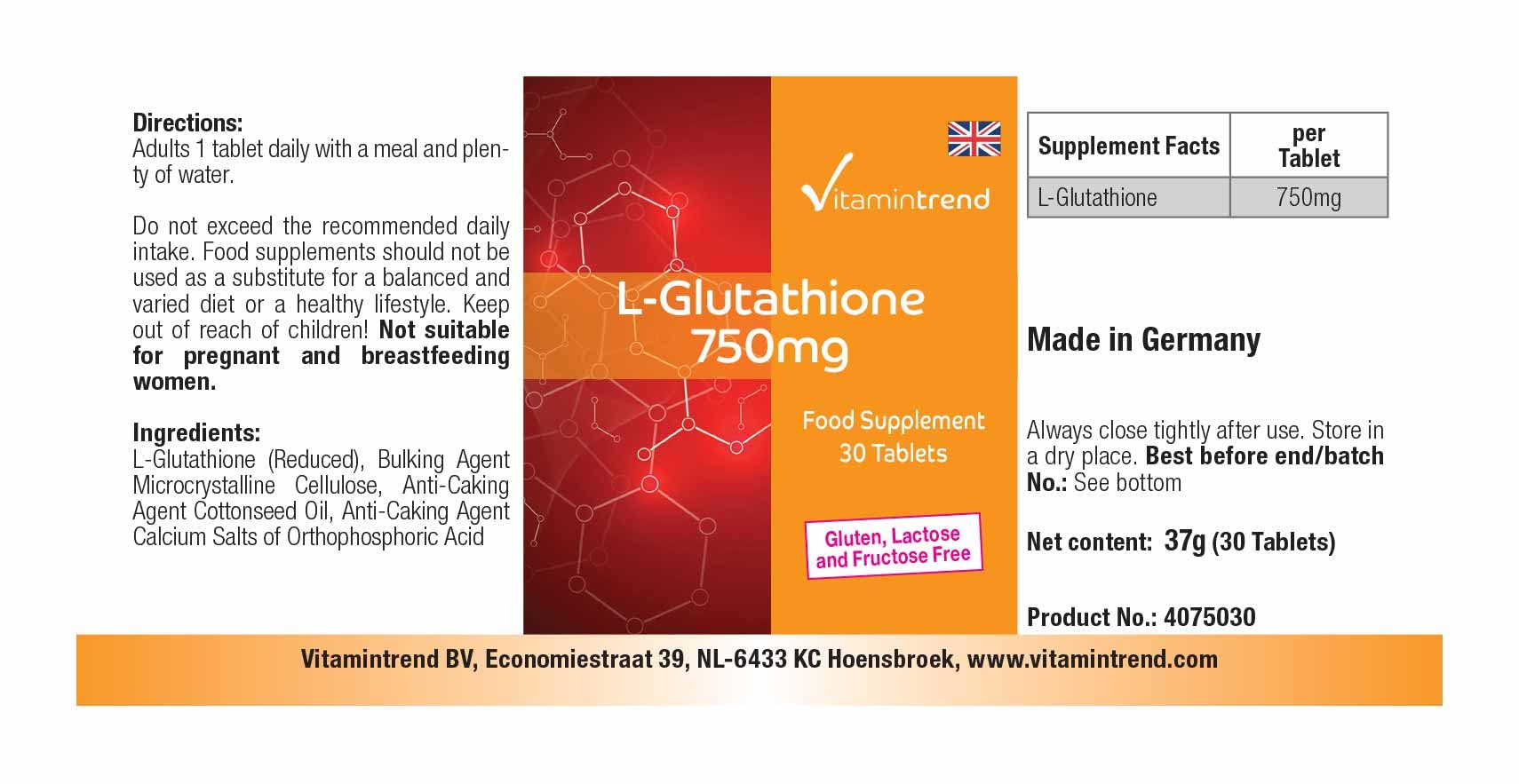 L-Glutathion réduit 50 mg - 60 gélules Vit'All