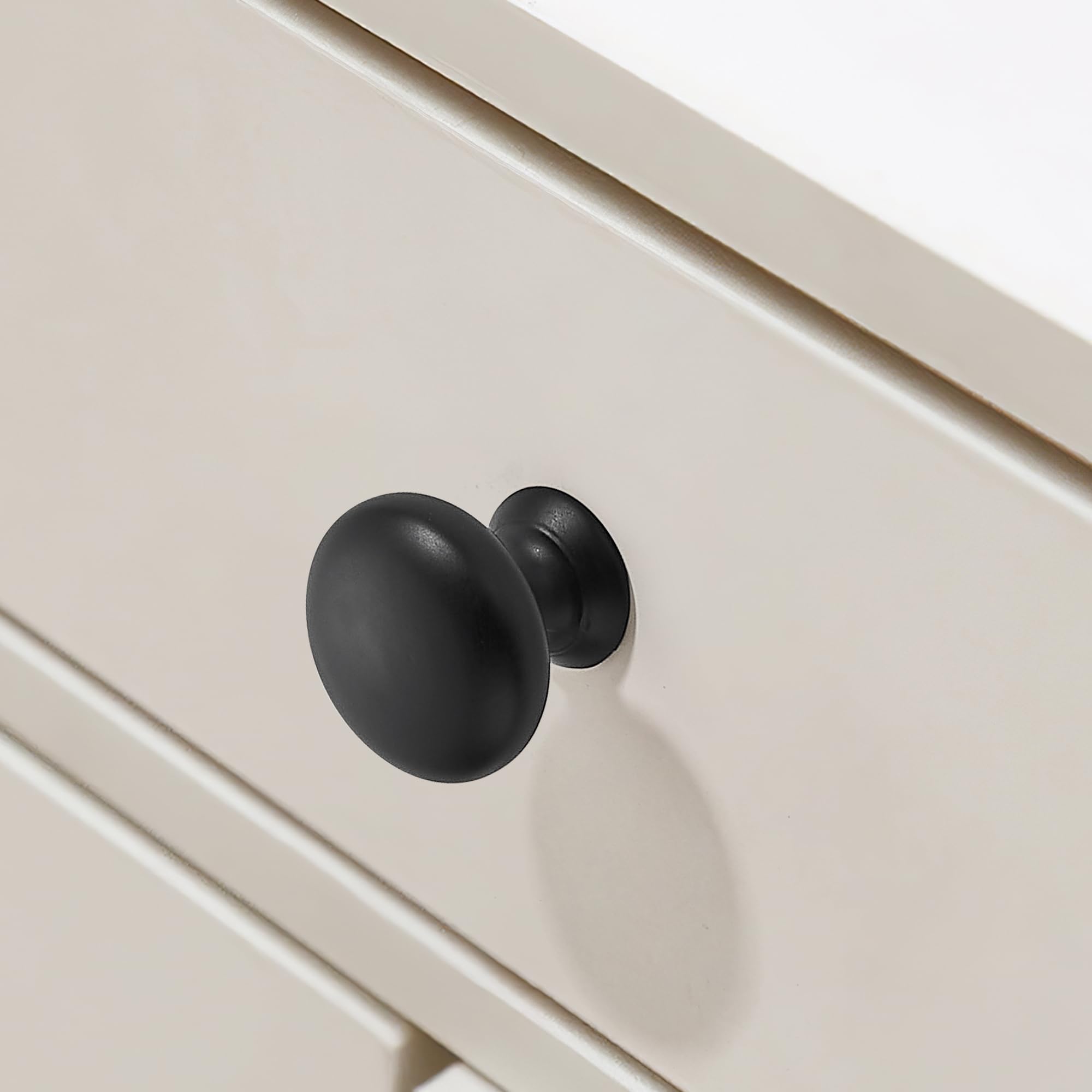 TUNNY Paquete de 10 pomos para gabinete, color negro mate para muebles de cocina, dormitorio, aparador, armario