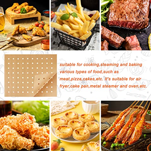 Air Fryer Liners Disposable, Parchment Paper For Baking, 100 Pcs 11 X 9 Inch Unbleached Parchment Paper Sheets, Perforated Rectangular Baking Papers, Hofhtd Nonstick Air Fryer Accessories #TOP5