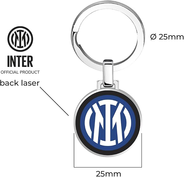 Clondo Portachiavi Fc Inter in Acciaio Inossidabile – Prodotto Ufficiale Calcio – Gadget Elegante e Resistente con Logo – Idea Regalo per Tifosi Neroazzurri - 2