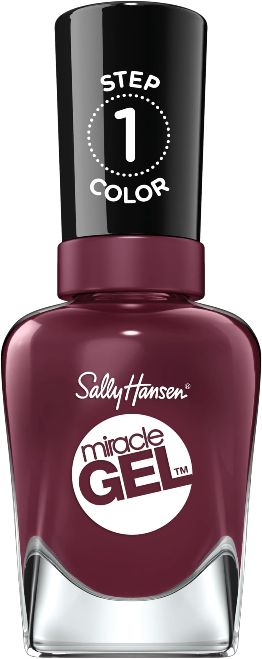 Miracle Gel Salon Quality Nail Polish | Gel-Like Formula, Two-Step System, No UV Light Needed, Long Lasting | Opaque, Glossy | 489 V-Amplified | Deep Plum Nail Color