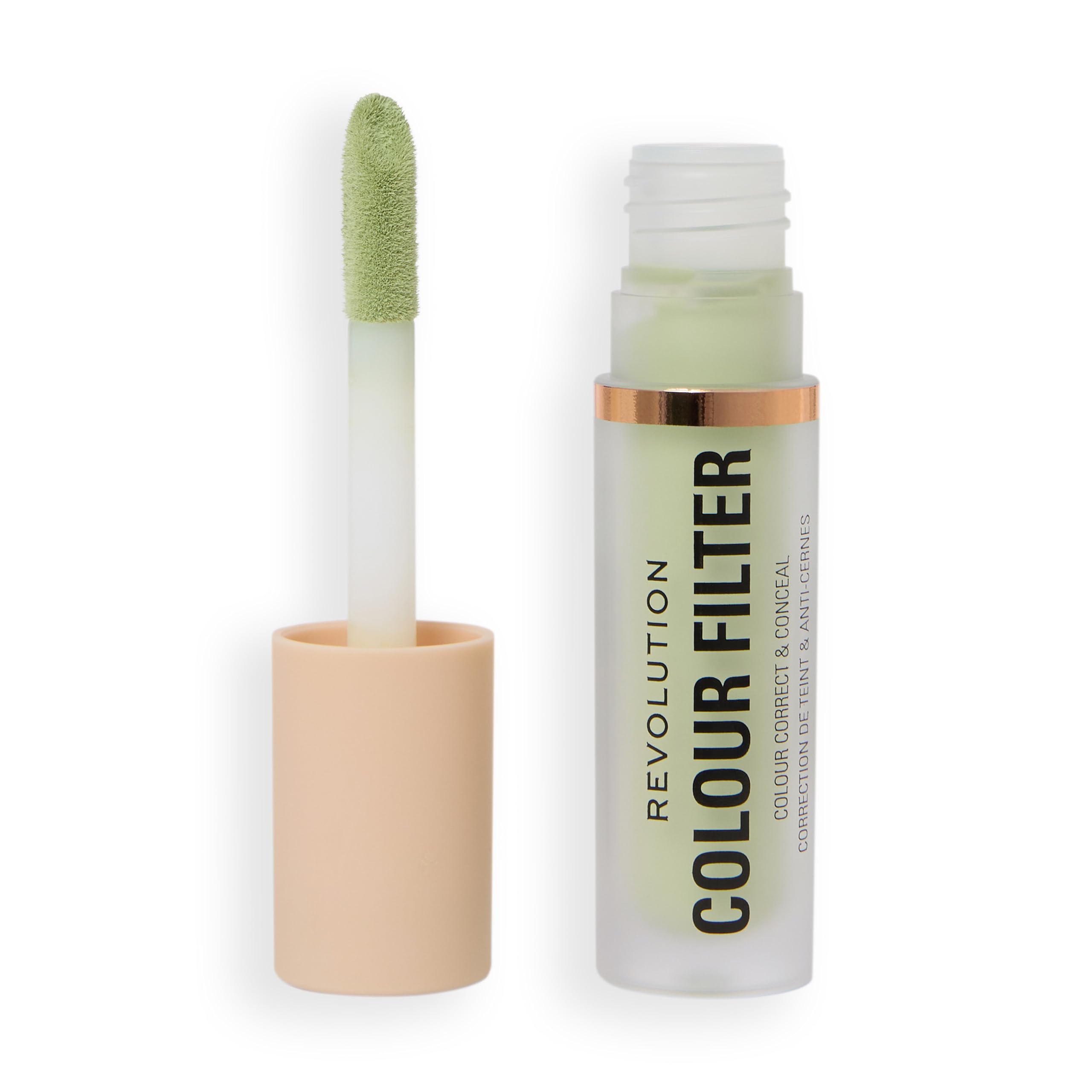 Revolution Colour Filter Correcting Concealer, Farbkorrektur-Concealer mit aufbaubarer hoher Deckkraft, sanft mattes Finish und langanhaltend, vegan und tierversuchsfrei, Green, 4 g