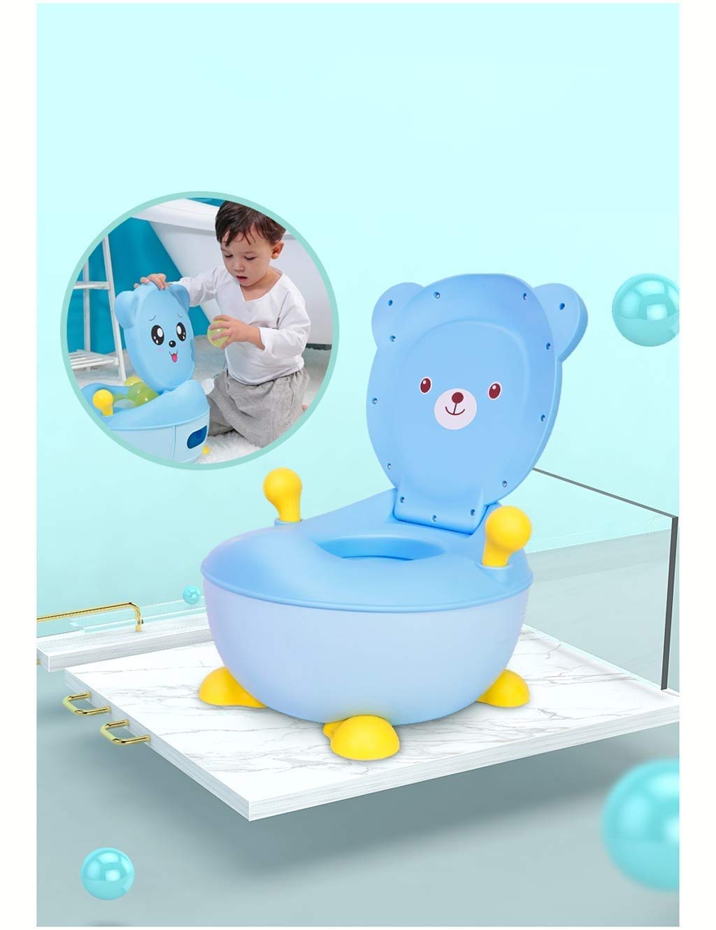 Baby Potty Seat Carino Allenamento Infantile Sistema for la Toilette for Il Bambino for Il Bambino, Sgabello del Passo della Sedia vasella con Tazza di rifiuti Rimovibile, Rosa