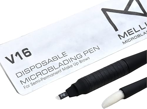 Miniatura 7 de M ellie's Signature - Bolígrafo de cejas Microblading (paquete de 10)  Bolígrafo desechable para cejas  Hoja esterilizada, agarre de goma cómodo y