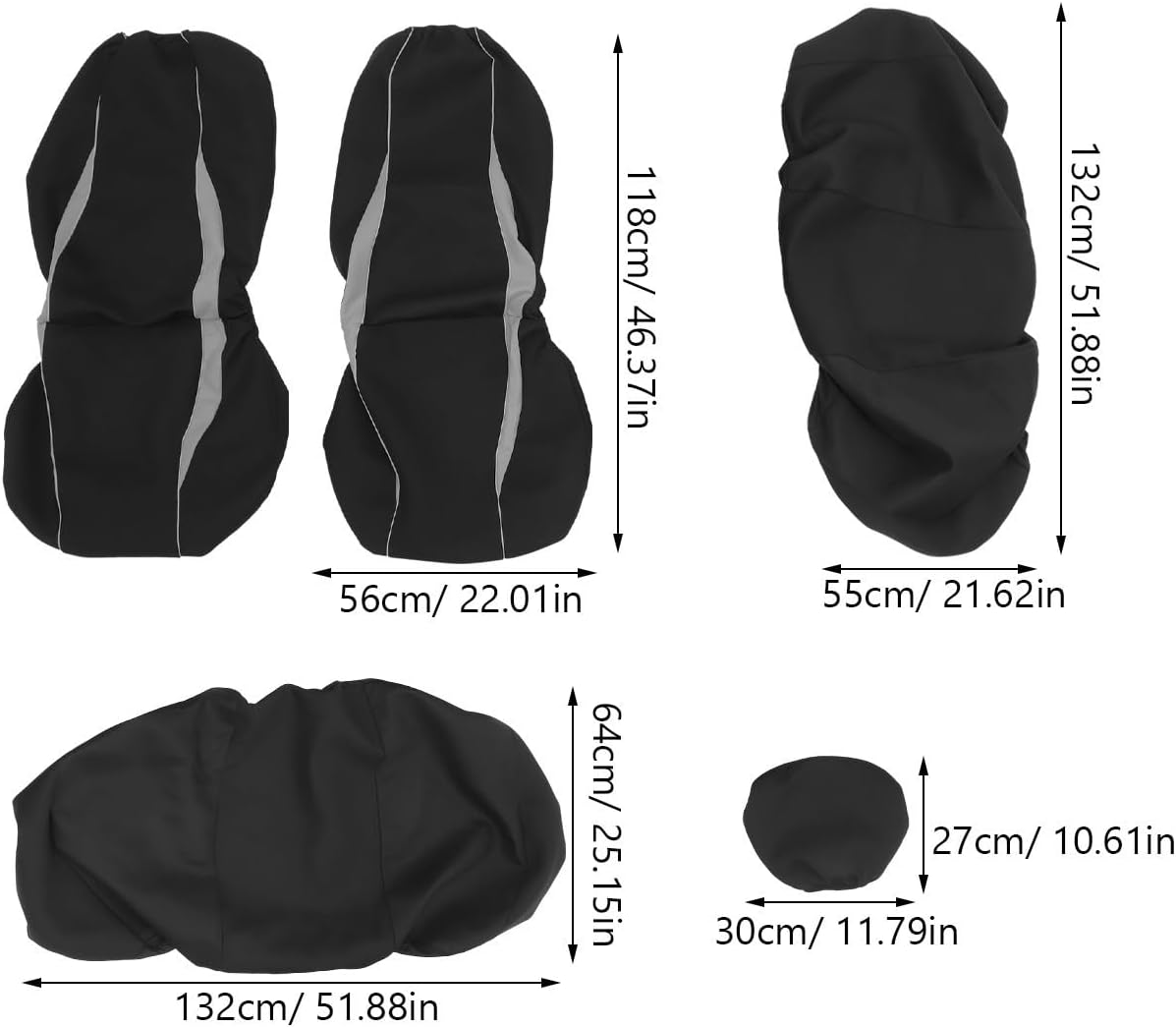 Luxshiny Full Coverage Protects from Stains and Wear Polyester Car Seat Covers Headrest and Lumbar Support Covers Stylish Universal Fit for Car Interior and SUV Seats