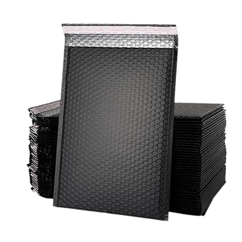 Self-Seal Bubble Mailers,Padded Envelopes,Self Seal Multicolor Multiple Sizes 50 pcs(Black50pcs,20*25cm)
