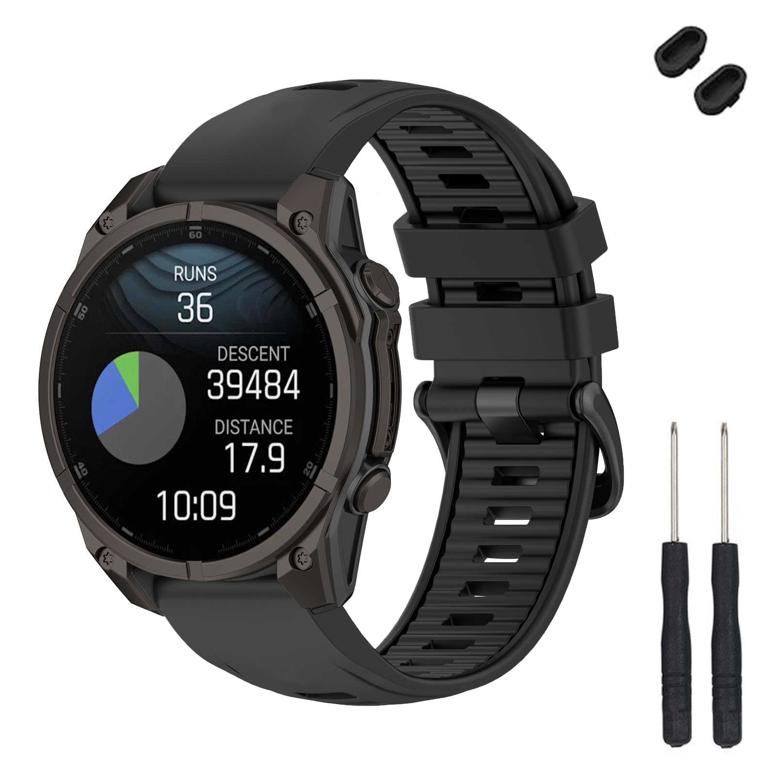 TopPerfekt 20mm Uhrenarmband Kompatibel mit Garmin Fenix 8 43mm, Weiches Silikon Ersatzarmband für Descent Mk3/Mk3i 43mm/Fenix 7S/6S/5S/Instinct 2S Smart Watch für Frauen Männer