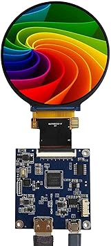 2.8 Inch Round LCD Display with H/D Controller, 480x480 IPS Circular Screen for PC Case Sensor Panel, System Stats Monitor, for Computer Modding