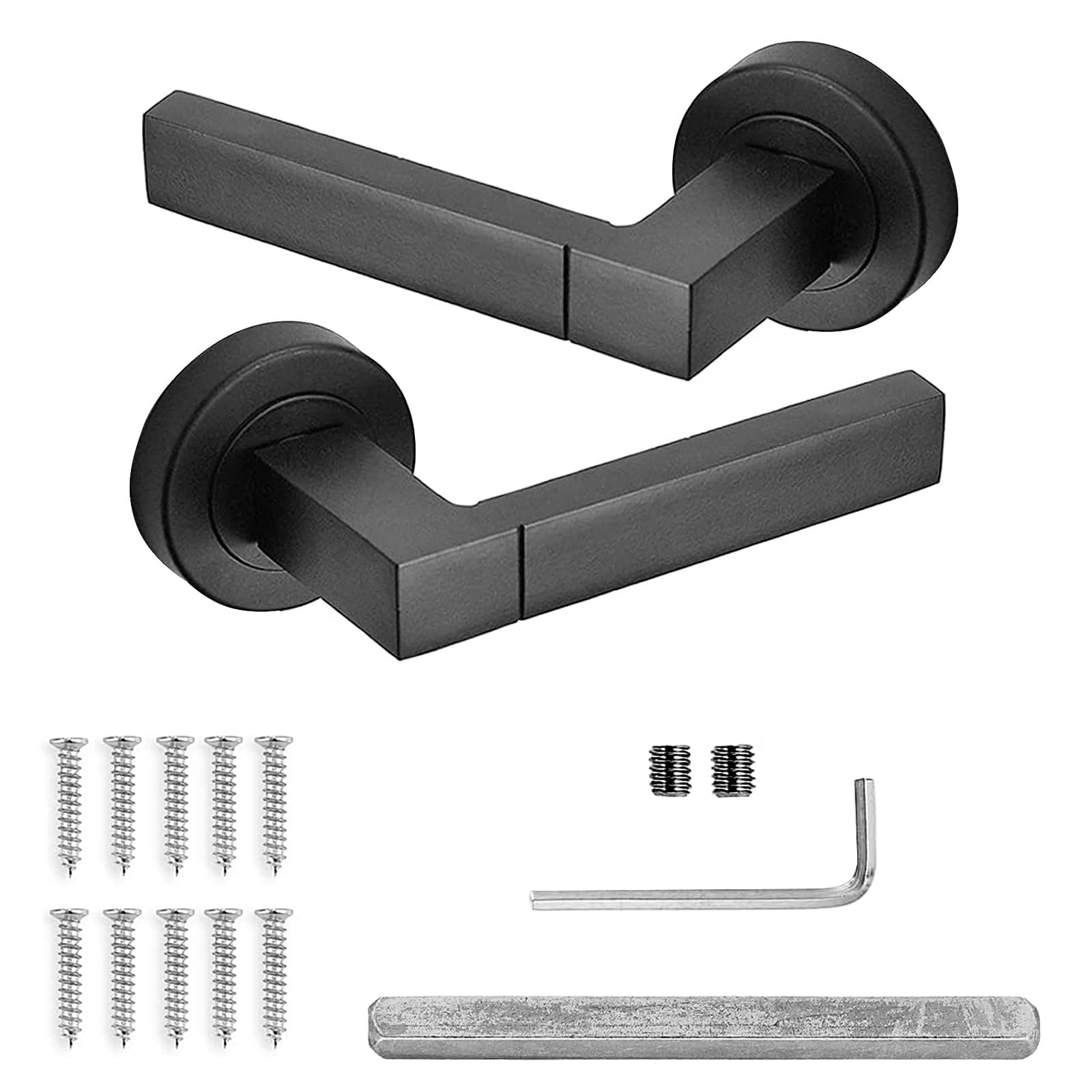 DecoranddecorInternal Door HandlesBlack Door Handle SetDoor Lever HandlesPairLumina Range from B&Q